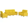 Sofa Sofos komplektas 3 vnt. Šviesi geltona Audinys