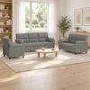 Sofa Sofos komplektas 3 vnt. Šviesiai pilka Aksomas