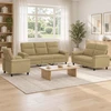 Sofa Sofos komplektas 3 vnt. Šviesiai rudas Audinys
