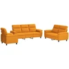 Sofa Sofos komplektas 3 vnt. Tamsiai geltona Audinys