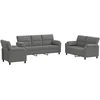 Sofa Sofos komplektas 3 vnt. Tamsiai pilka Aksomas