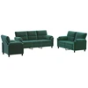 Sofa Sofos komplektas 3 vnt. Tamsiai žalia Aksomas