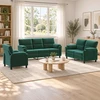 Sofa Sofos komplektas 3 vnt. Tamsiai žalia Aksomas