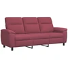 Sofa Sofos komplektas 3 vnt. Vyno raudona Audinys