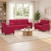 Sofa Sofos komplektas 3 vnt. Vyno raudona Aksomas