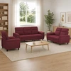 Sofa Sofos komplektas 3 vnt. Vyno raudona Audinys
