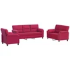 Sofa Sofos komplektas 3 vnt. Vyno raudona Aksomas