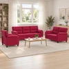 Sofa Sofos komplektas 3 vnt. Vyno raudona Aksomas