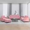 Sofa Sofos komplektas, 4 dalių, rožinės spalvos, aksomas