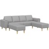 Svetainės sofa 3 pcs Debesų pilka 250 x 188 x 76 cm Poliesteris