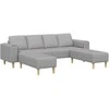 Svetainės sofa 3 pcs Debesų pilka 250 x 188 x 76 cm Poliesteris