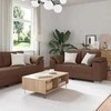 Sofa 3 pcs Ruda 219 x 80 x 82 cm Lino mišinio audinys