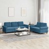 Sofa Sofos komplektas su pagalvėlėmis, 2 dalių, mėlynas, aksomas