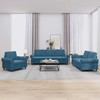 Sofa Sofos komplektas su pagalvėlėmis, 3 dalių, mėlynas, aksomas