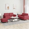 Sofa Sofos komplektas su pagalvėlėmis, 3 dalių, vyno, dirbtinė oda