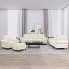 Sofa Sofos komplektas su pagalvėlėmis, 4 dalių, kreminis, aksomas