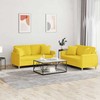 Sofa Sofos komplektas su pagalvėmis, 2 dalių, geltonas, audinys
