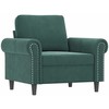 Sofa Sofos komplektas su pagalvėmis, 3 dalių, žalias, aksomas