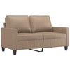 Sofa Sofos komplektas su pagalvėmis, 3 dalių, kapučino, dirbtinė oda