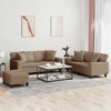 Sofa Sofos komplektas su pagalvėmis, 3 dalių, kapučino, dirbtinė oda