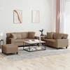 Sofa Sofos komplektas su pagalvėmis, 3 dalių, kapučino, dirbtinė oda