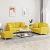 Sofa Sofos komplektas su pagalvėmis, 3 dalių, geltonas, audinys