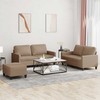 Sofa Sofos komplektas su pagalvėmis, 3 dalių, kapučino, dirbtinė oda