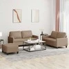 Sofa Sofos komplektas su pagalvėmis, 3 dalių, kapučino, dirbtinė oda
