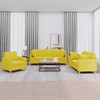 Sofa Sofos komplektas su pagalvėmis, 3 dalių, geltonas, audinys