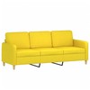 Sofa Sofos komplektas su pagalvėmis, 3 dalių, geltonas, audinys