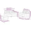 Sofa Sofos komplektas su pagalvėmis, 3 dalių, kapučino, dirbtinė oda