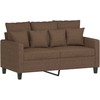 Sofa Sofos komplektas su pagalvėmis, 3 dalių, rudas, audinys