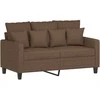 Sofa Sofos komplektas su pagalvėmis, 3 dalių, rudas, audinys
