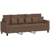Sofa Sofos komplektas su pagalvėmis, 3 dalių, rudas, audinys