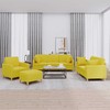 Sofa Sofos komplektas su pagalvėmis, 4 dalių, geltonas, audinys