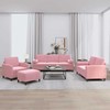 Sofa Sofos komplektas su pagalvėmis, 4 dalių, rožinis, aksomas