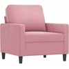 Sofa Sofos komplektas su pagalvėmis, 4 dalių, rožinis, aksomas