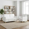 Sofa Sofos komplektas su saugojimu 2 pcs Balta Poliesteris