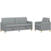 Sofa Sofos komplektas su saugojimu 2 pcs Šviesiai pilka Poliesteris