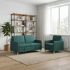 Sofa Sofos komplektas su saugojimu 2 pcs Tamsiai žalia Poliesteris