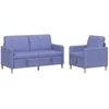 Sofa Sofos komplektas su saugojimu 2 pcs Džinsinės mėlynos