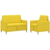 Sofa Sofos komplektas su saugojimu 2 pcs Šviesi geltona Poliesteris