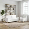 Sofa Sofos komplektas su saugojimu 2 pcs Balta Poliesteris