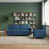 Sofa Sofos komplektas su saugojimu 2 pcs Mėlyna Poliesteris