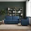 Sofa Sofos komplektas su saugojimu 2 pcs Mėlyna Poliesteris