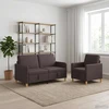 Sofa Sofos komplektas su saugojimu 2 pcs Tamsiai rudas Poliesteris