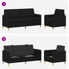 Sofa Sofos komplektas su saugojimu 2 pcs Juoda Poliesteris