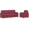 Sofa Sofos komplektas su saugojimu 2 pcs Vyno raudona Poliesteris