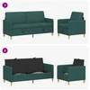 Sofa Sofos komplektas su saugojimu 2 pcs Tamsiai žalia Poliesteris
