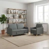 Sofa Sofos komplektas su saugojimu 2 pcs Tamsiai pilka Poliesteris